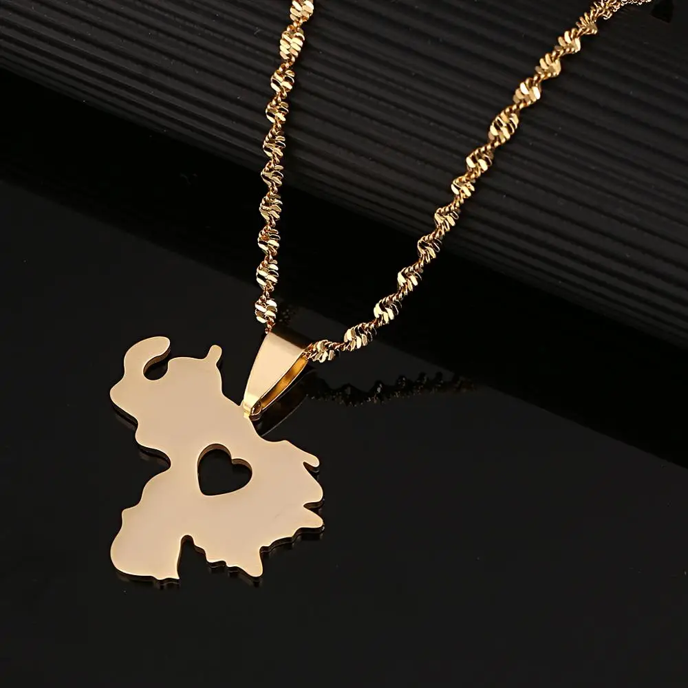 Ожерелье с подвеской из нержавеющей стали картой Венесуэлы модные ювелирные