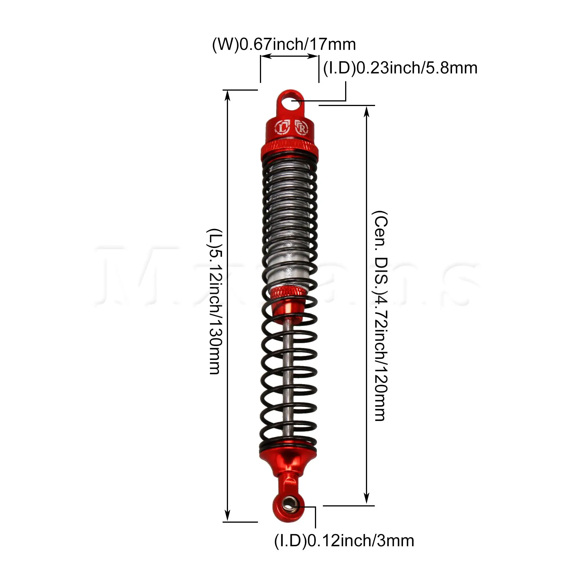 

4Pcs Red A18007 130mm Spring Damper Replacement for Redcat 1:10 RC Car