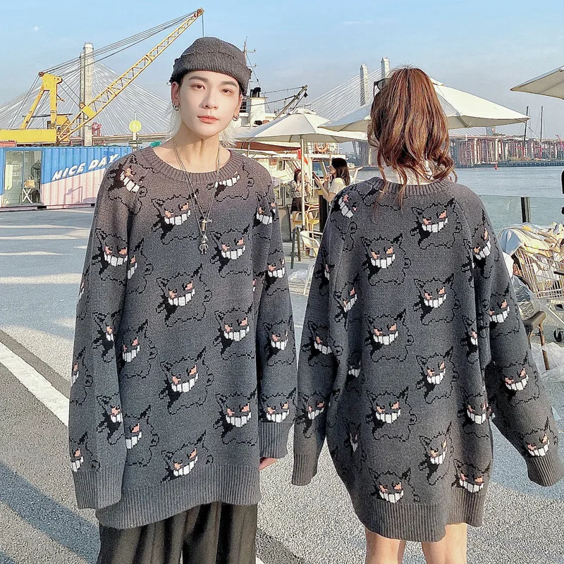 Свитер мужской с рисунком монстра уличная одежда в стиле Харадзюку С аниме