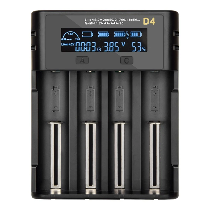 4 слота USB smart LCD дисплей 3 7 V литиевое зарядное устройство для батарей 21700 18650 16340 14500