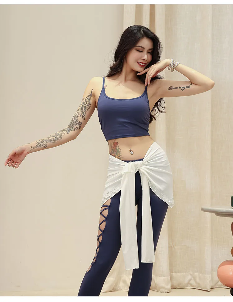 Женская юбка для танца живота неправильной формы с шарфом на бедрах