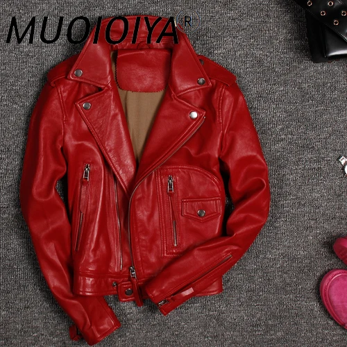 

Winter Genuine Leather Jacket Women Real Sheepskin Coat Female Biker Montone Jackets Vintage Korean Clothes Hiver 1727