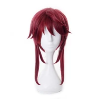 genshin impact rosaria cosplay wig genshin impact cosplay short wine red heat resistant synthetic hair game cos
