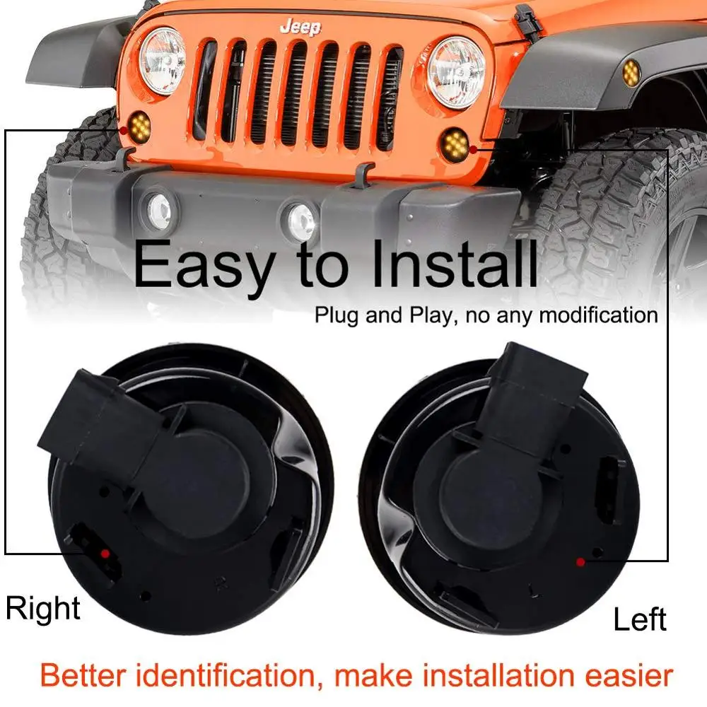 Светодиодная передняя фара указателя поворота для Jeep Wrangler JK JKU 07-17 | Автомобили и