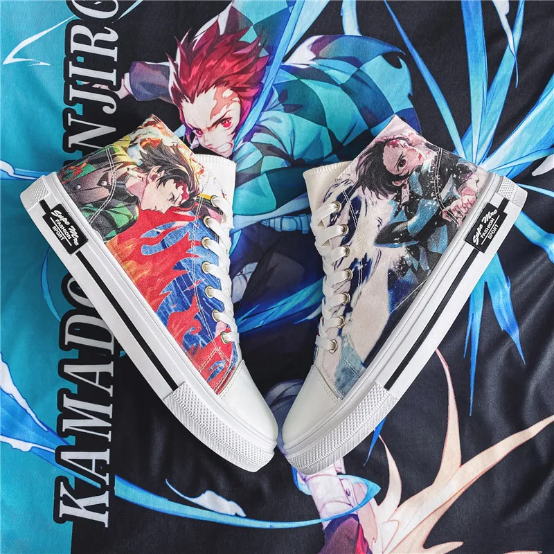 

Anime Classic Mens Shoes Casual Hip Hop Fashion Clunky Sneakers for Men Casual Shoes Mens Vulcanize Shoes High Top Big Size45 46