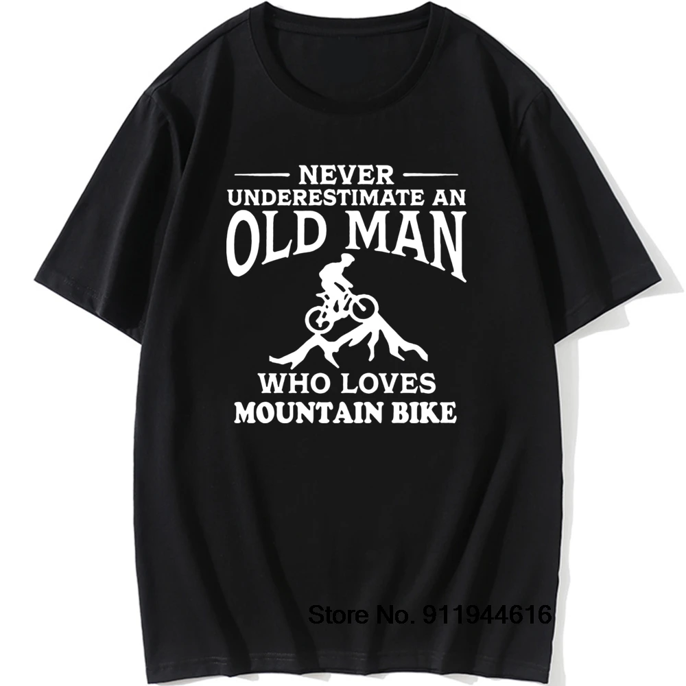 

Футболка мужская с коротким рукавом, хлопковая рубашка для пожилых людей, любит горный велосипед, подарок любимому велосипеду