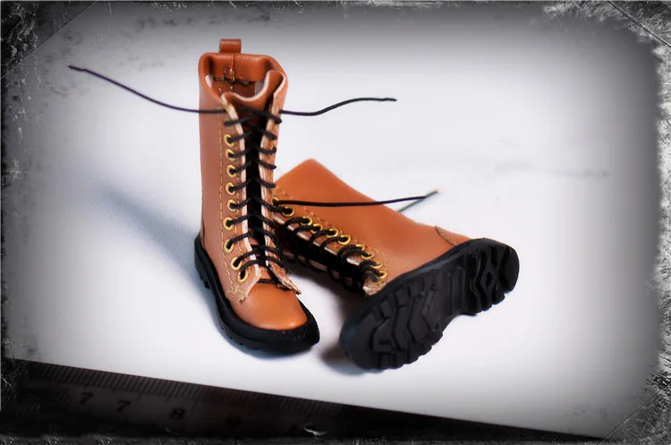 

1/6 FA-18-11 Black/Brown Female Shoes Accessory Agent team Trendy Leather Boots Leather Shoes Solid Inside Model for 12'' Figure