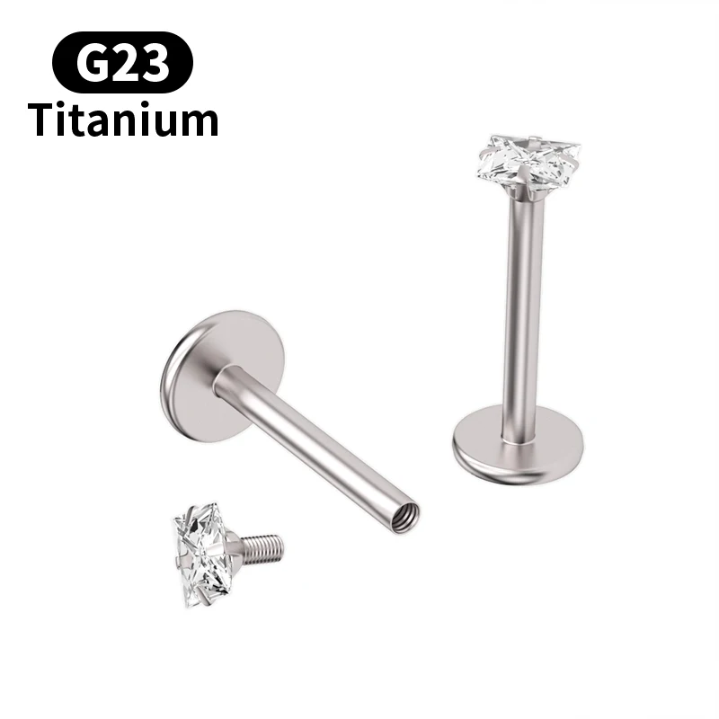 

Fashion Heart Zircon Lip Studs G23 Titanium Steel Earrings Piercing Cartilage Lip Ring Gothic Style Body Decoration Jewelry Gift