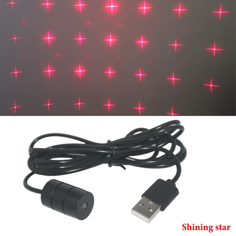 Shining Star Светодиодный светильник для салона автомобиля USB светодиодный диджейский атмосферный Звездный светильник декоративный светильник для интерьера Регулируемый светильник с несколькими эффектами - Название цвета: Shining Star