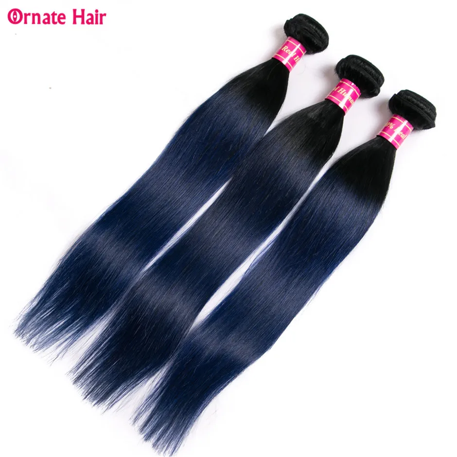 Пряди волос Омбре прямые волосы 3 пряди малазийские для наращивания два тона 100%