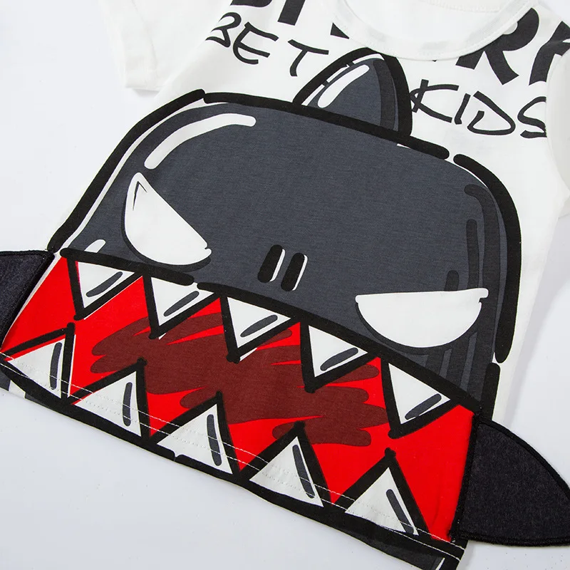 

New children's short-sleeved T-shirt exporting children's wear Korean fashion brand boy cartoon jacket in summer