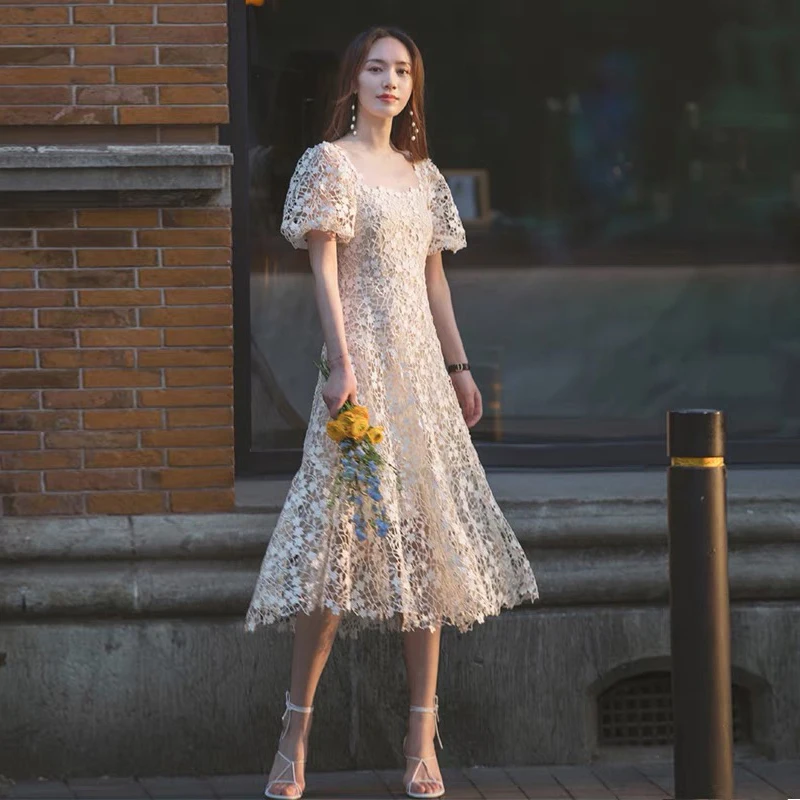 

ETESANSFIN Summer Women’s French Style-Dinner&Wedding&Party Dress-Lace Bow