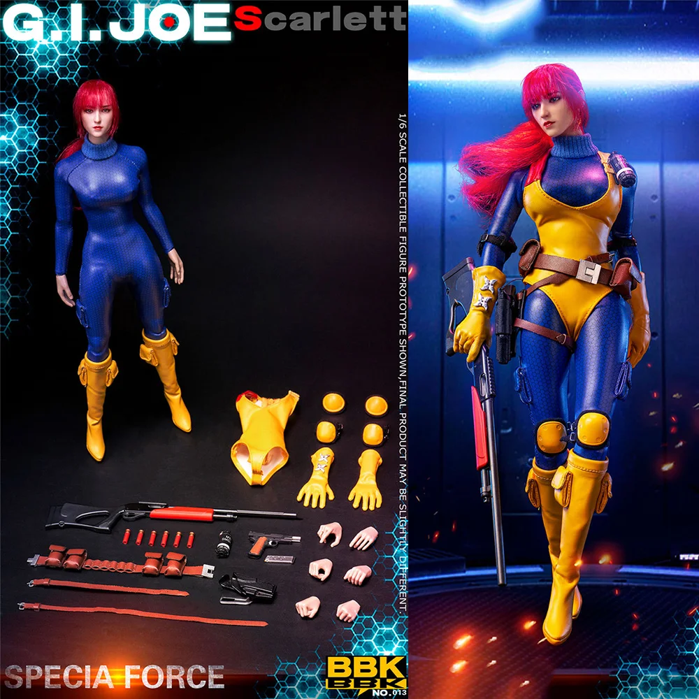 

In Stock BBK BBK013 1/6 Scale Red Hair Scarlett Soldier Model 12'' Female Action Figure Full Set Toy for Collection