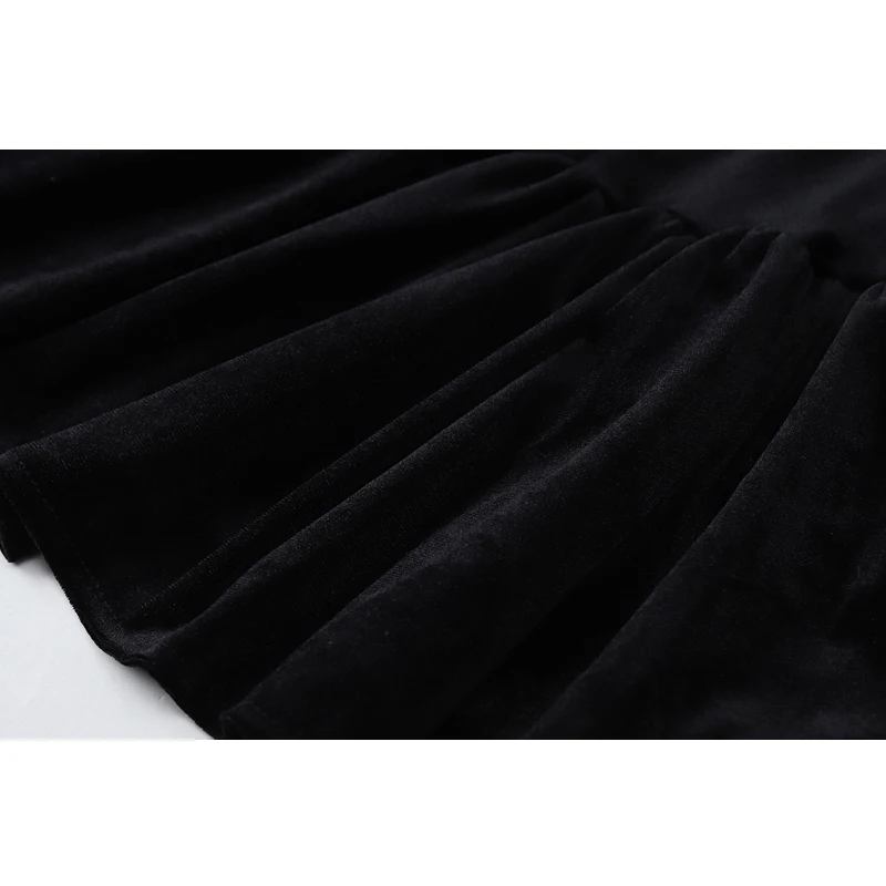 

Bow Peter Pan Collar Sweet Women's Mini Crop Dresses 2021 Spring Long Sleeve Lace Up Black Midi Vestidos Female Ins Oversized