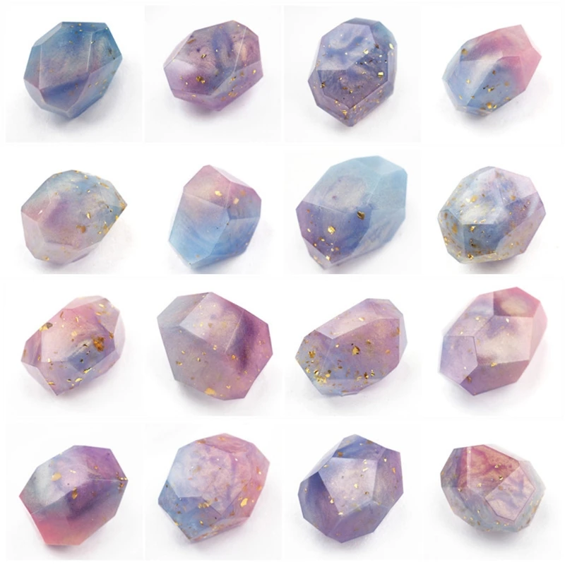 

2 Styles Irregular Geometric Section Crystal Ore Epoxy Resin Mold Stones Ornaments Making Silicone Mould DIY Crafts Home