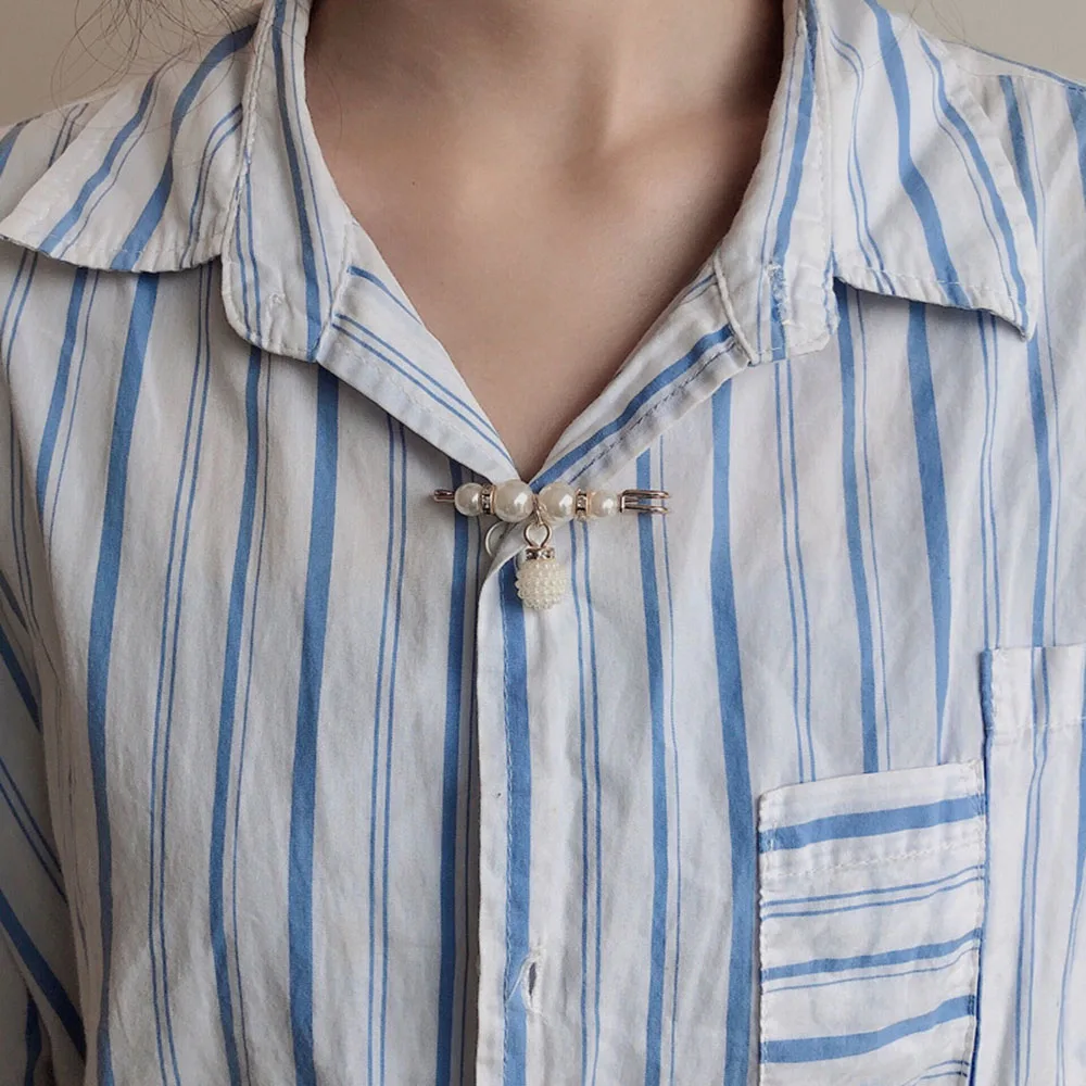 Brooch Set Big Beads Fashion Clothing Brooches for Women Pearl Lapel Pin Sweater Dress Pins Badge Buckle Accessories | Украшения и