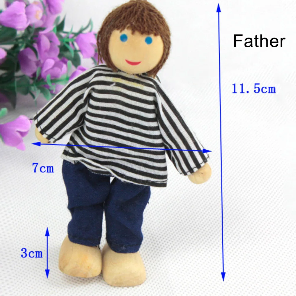Миниатюрный деревянный Семья люди в этой одежде отличная фигурка кукол