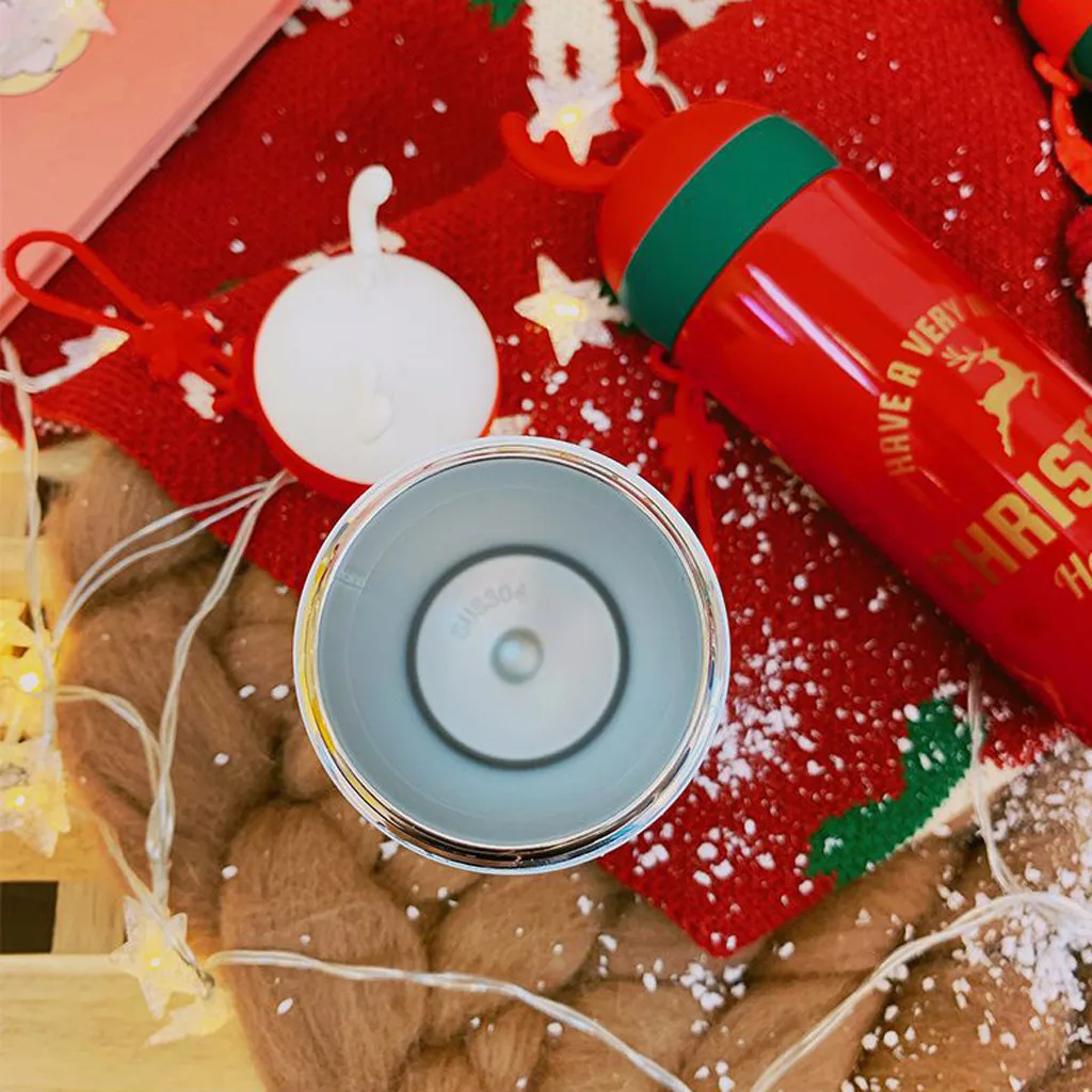 330 мл рождественская бутылка для воды нержавеющая сталь вакуумная фляжка кофе