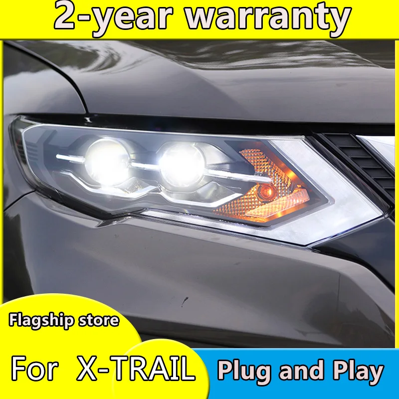 Стайлинг автомобиля для Nissan X Trail фары 2017 2019 все светодиодный ные DRL линзы двойной