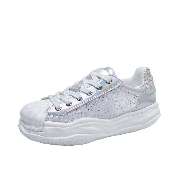 

Shoes Women Casual Sneakers Woman-shoes Roses 2021 Mesh Fashion Fretwork Leisure Round Toe Rubber PU Lace-Up Fabric Basic Solid