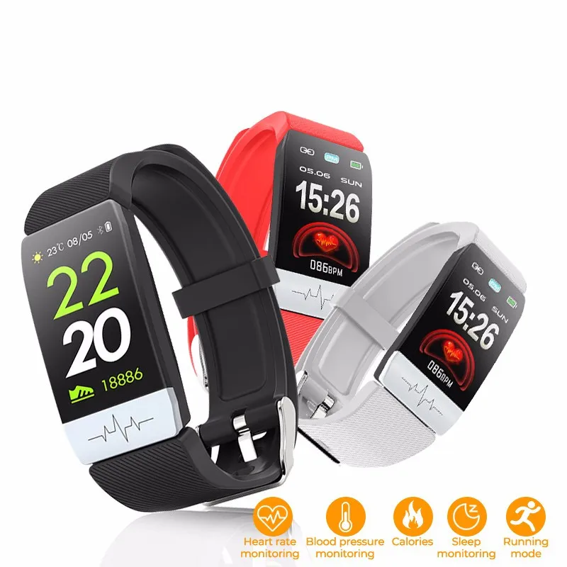 Новый спортивный браслет Q1S смарт цветной экран ЭКГ пульсометр кровяное давление