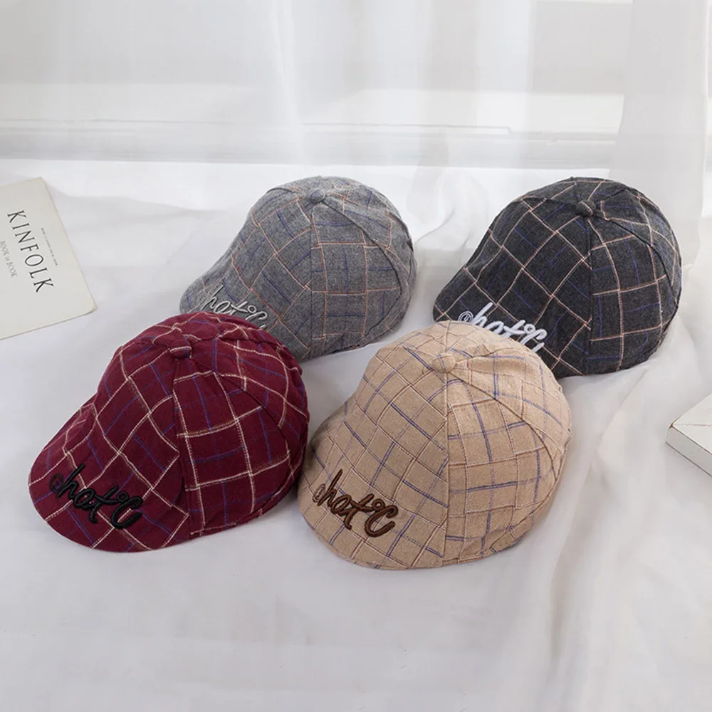 1-2 Years Old Baby Boy Cap Beret Elastic Kids Hat Accessories Cotton Linen Winter for Photography Props | Детская одежда и обувь