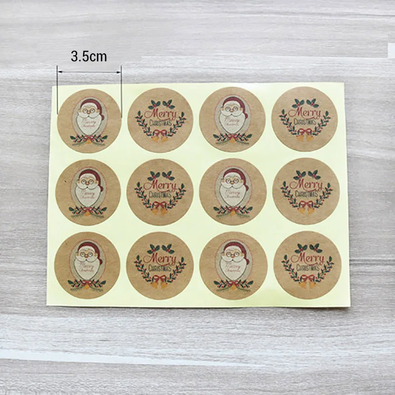 120 шт Рождественская круглая наклейка s крафт бумага для рукоделия