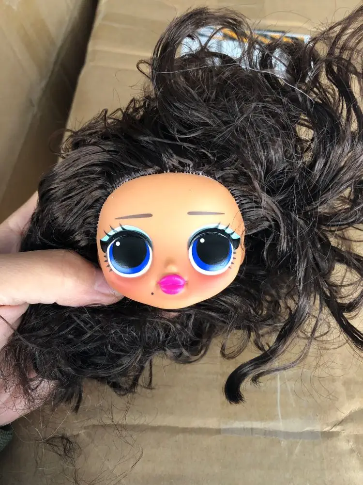 black hair head Модная Кукла-сестра, голова, оригинальное Тело, кукла для девочки, игрушка для волос, сделай сам, кукла, игрушка, часть для девушки, мода, сделай сам, туалетная игрушка, 1/6, кукольные парики - Цвет: black hair head