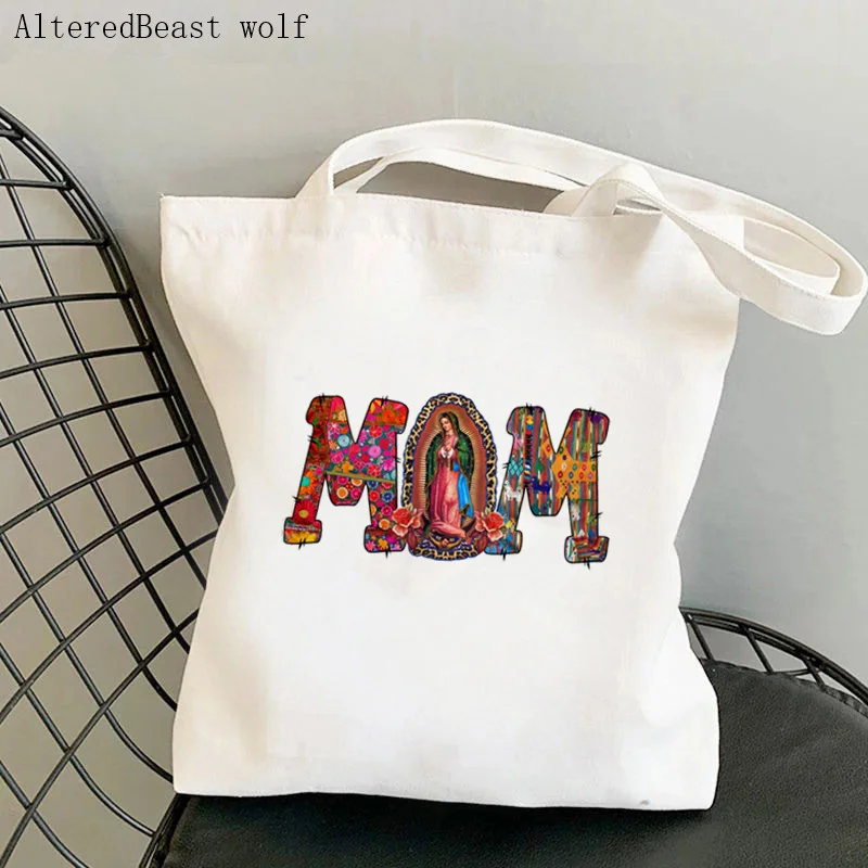 

Women Shopper bag Our Lady of Guadalupe Essential Mary Bag Harajuku Shopping Canvas Shopper Bag girl Tote Shoulder Lady Bag