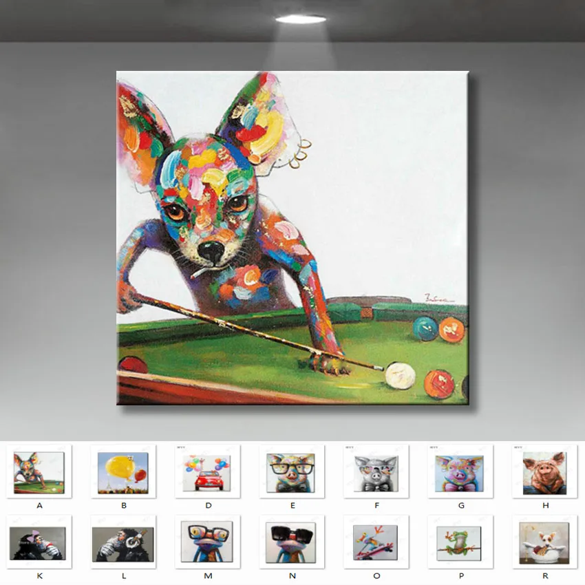Лидер продаж картина маслом на холсте с изображением милой собаки ручная роспись