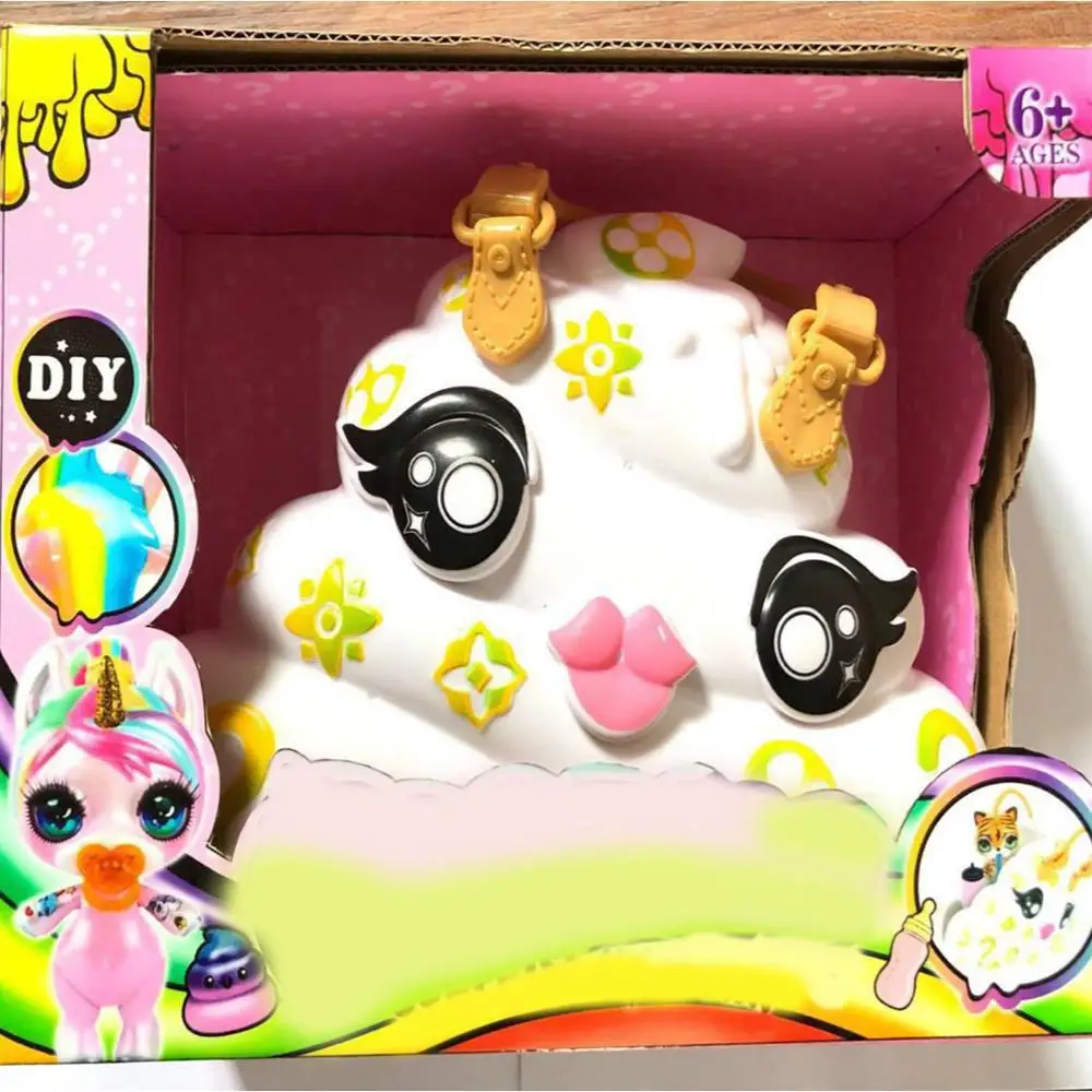 Декомпрессионные игрушки сжимающий Poopsie Slime Единорог verrasing Eenhoorn Kak Shakes Slime Blind Doos Speelgoed - Цвет: Светло-серый
