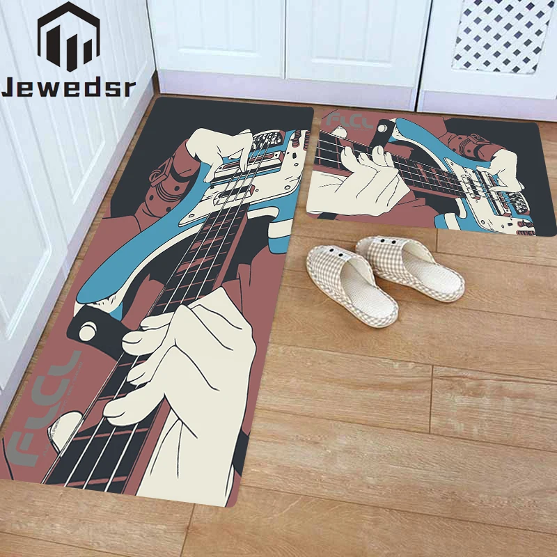 

Guitar Pattern Anti-Slip Kitchen Carpet Living Room Doormat Entrance Door Bath Mat Home Stairs Mats Bathroom Rug The Bedroom