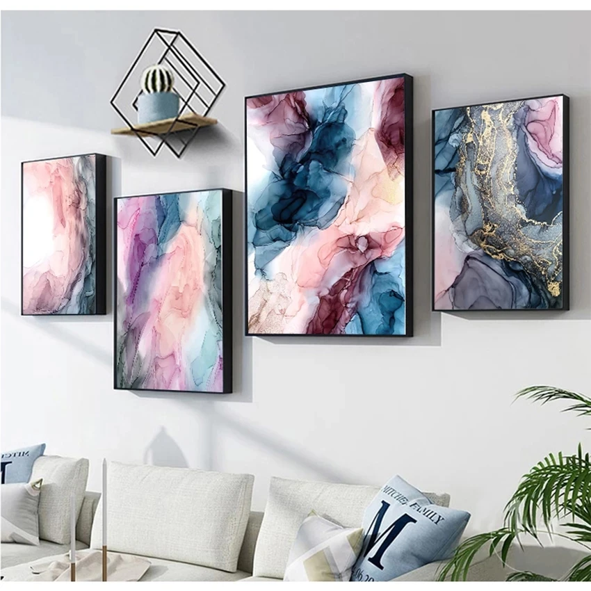 

Creative Picture Living Room Decoration Abstract Cloud Canvas Painting Colorful Wall Art Nordic Poster Print Contemporary.