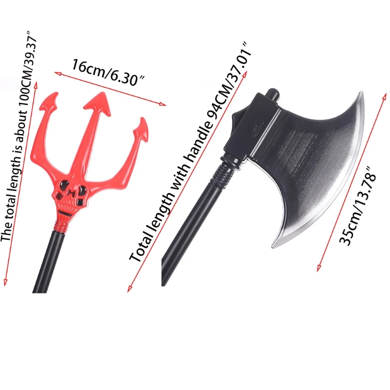 Реквизит для сцены на Хэллоуин топор/красный тризулл викингов средневековый