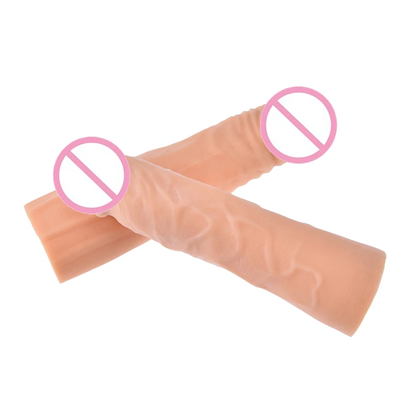Супер мягкий реалистичный большой Мужской пенис для мужчин расширитель рукава