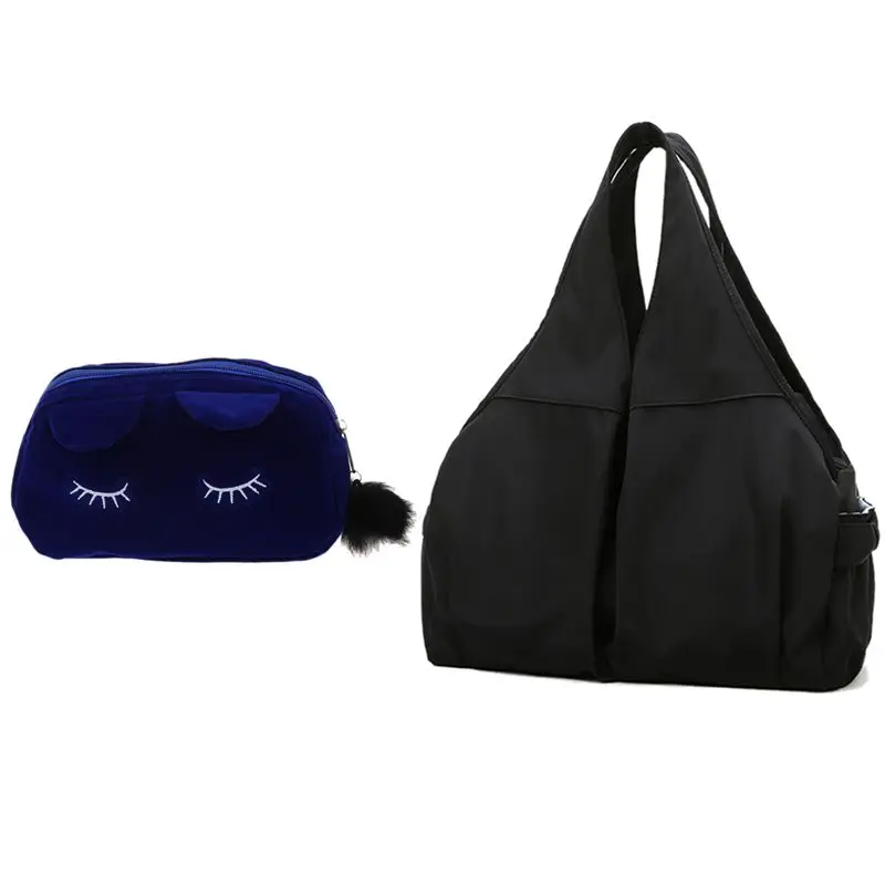 Мультяшный Чехол Дорожный мешочек для косметики косметичка (синий) с ковриком