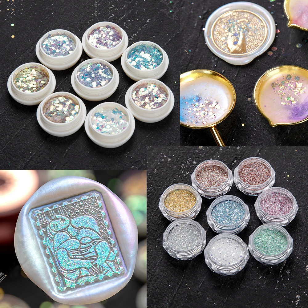 8 Colors Wax Seal Stamp Gold Powder Cream Glitter Pearl Color Aurora Retro Scrapbooking for Envelope Wedding Invitation Diy | Дом и сад