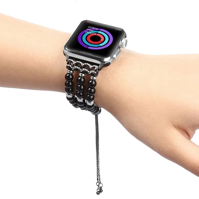 Модный браслет на запястье с жемчужиной ремешок для apple watch полосы 44 мм 42 iwatch серии 5 4 3 2 часы ручной работы браслет для девочек Замена 38 мм