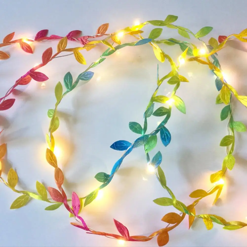 Сказочный Свадебный листвы светодиодный медный провод гирлянды для рождества
