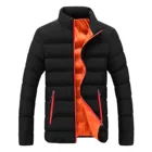 Мужская Зимняя парка, приталенная однотонная верхняя одежда, плотное теплое пальто, куртка, однотонное повседневное пальто на молнии, топы, черные куртки