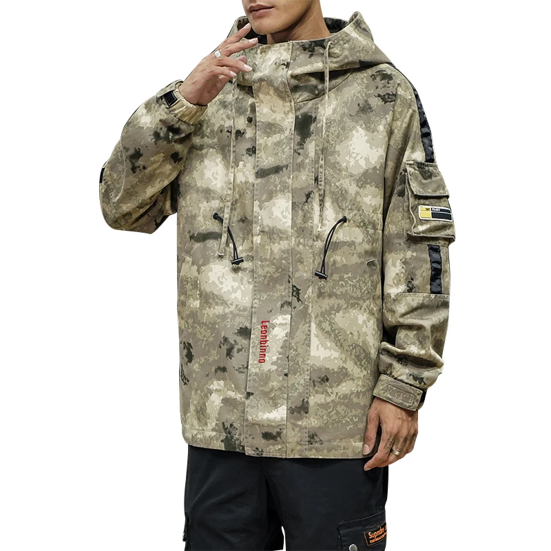 Модная камуфляжная куртка мужская 2019 комбинезоны Японская уличная Толстовка
