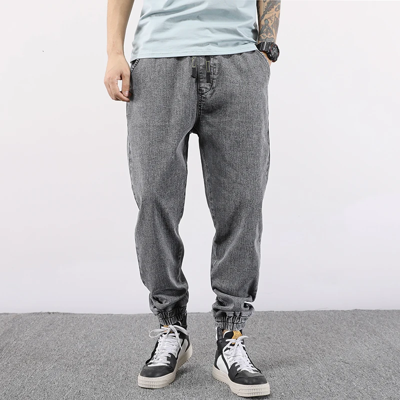 Мужские повседневные джинсы большие размеры 6XL 7XL Модные свободные с эластичной