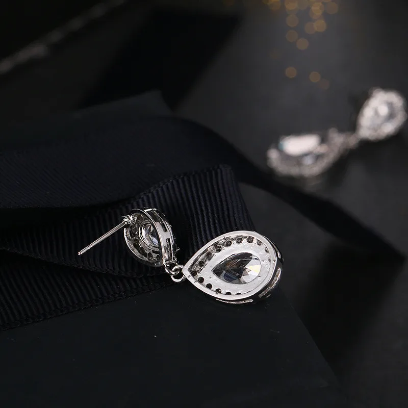 Женские Висячие серьги SLBRIDAL высококачественные медные серьги-капельки с