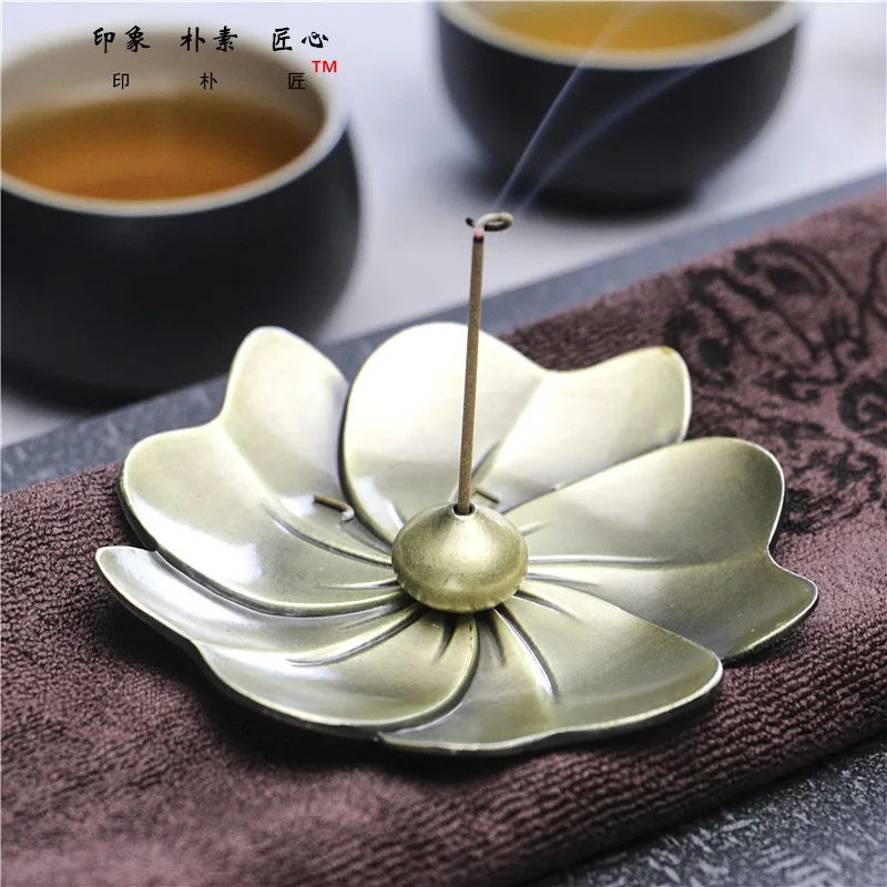 Античный держатель для благовоний медный палочки горелка Лотос