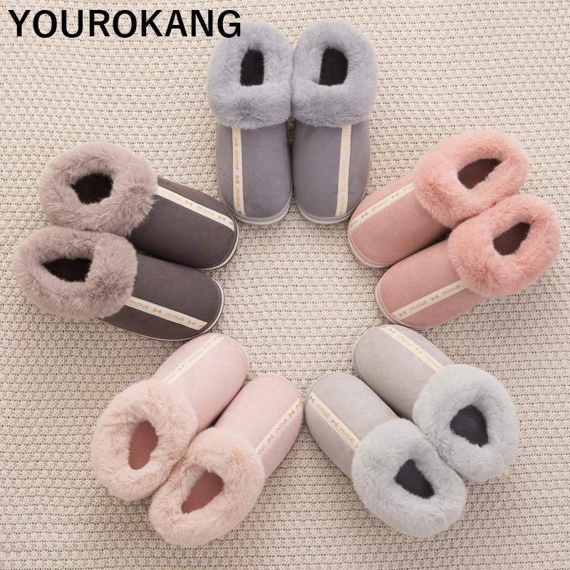 Зимние теплые домашние тапочки для мужчин плюшевые спальни пара хлопковых