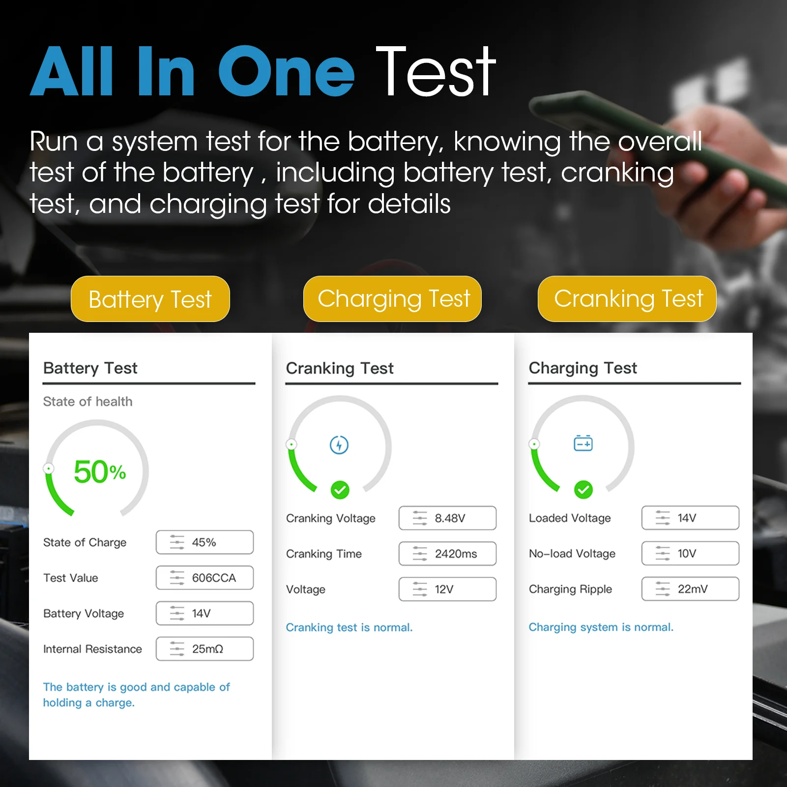 

TOPDON Wireless Car Battery Tester BT Mobile Lite 12V Bluetooth Battery Monitor100 -2000CCA Auto Charger Cranking Analyzer To