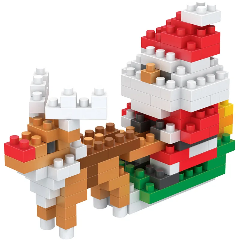 

Santa Claus Creative Puzzle Cartoon Children Assembling Toys Gifts Miniature Diamond Small Particle Building Blocks