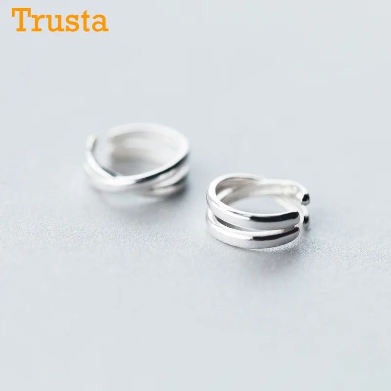 Trusta, 2 шт., 925 пробы, серебряные клипсы, серьги, манжета для женщин, девушек, девушек, без пирсинга, серьги, ювелирное изделие, DS534