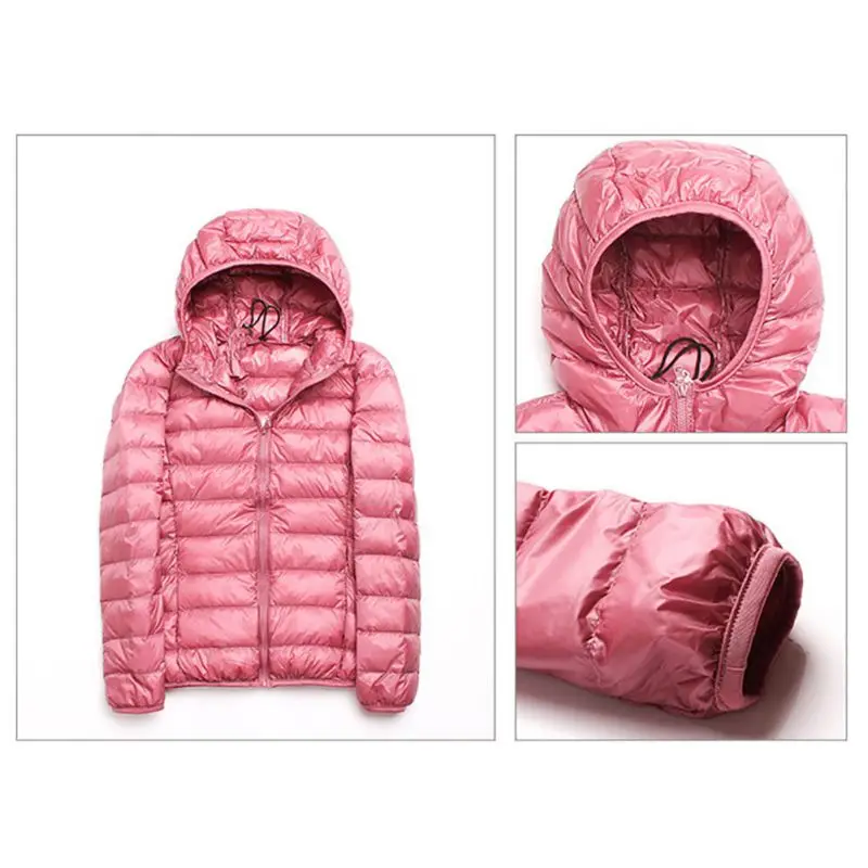 Женское пальто с капюшоном и длинным рукавом зимний пуховик на утином пуху