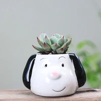 creative household garden decoration flowerpot cartoon dog lotus ceramic succulent plant pot vase container